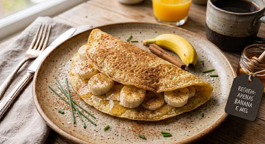 Crepioca de banana e mel